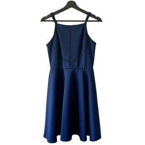 Altar'd State Women's Dress Sz 4 Navy Blue Sleeveless Adjustable Strap Zip Back